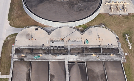 Aerial view of splitter box. at facility 