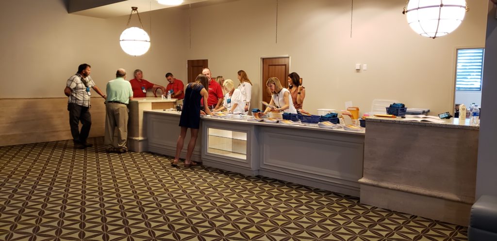 Jekyll Island Convention Center check in desk with staff and attendees